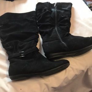 Black Suede Tall Boots